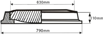 Люк Vidan п/п 25 т тип В 790х120 мм кришка 620х90 мм Чорний (L000008285)