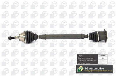 Піввісь Caddy 1.9/2.0 TDI 04- (DSG) Пр. BGA (DS0100R)