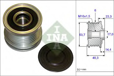 Механизм свободного хода генератора Ina (535020410)