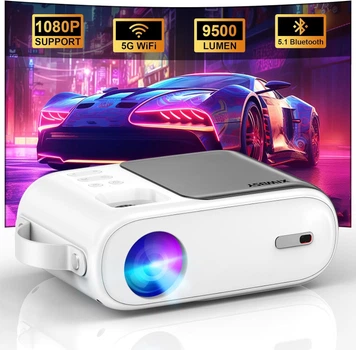 Мультимедийный проектор XIWBSY Q2 HD 9500 Лм Wi-Fi Bluetooth с динамиками Factory Recertified