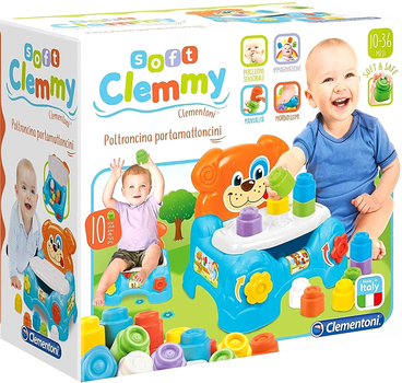 Fotel edukacyjny Clementoni Baby Clemmy Little Dog Bricks Żółty (8005125170807)