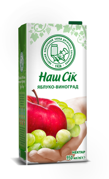 Нектар Наш Сік Яблуко-Виноград 0.95 л (4820192262804)