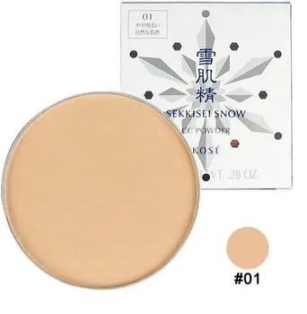 Увлажняющая компактная СС пудра без футляра Kose Sekkisei Snow CC Powder SPF14/PA+, #01 беж, 8 г