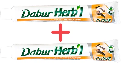 Упаковка зубної пасти Dabur Herbʼl Гвоздика 75+25 г х 2 шт (6291069701777)