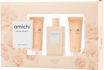 Zestaw damski Amichi Intense Bouquet Woda toaletowa 75 ml + Żel pod prysznic 75 ml + Lotion do ciała 75 ml (8414135018748)