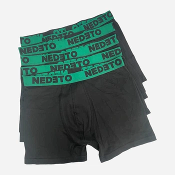 Набор трусов шорты мужской Nedeto 192316 L 5 шт Черный/Зеленый (2200005085578)