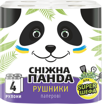 Бумажные полотенца Сніжна Панда 2 слоя 110 отрывов 4 рулона (4823019009071)
