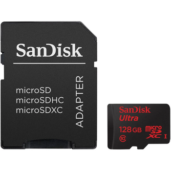 Карта памяти SanDisk Ultra MicroSDXC UHS-I Сard With Adapter 128 GB (SDSQUNC-128G-GN6MA)