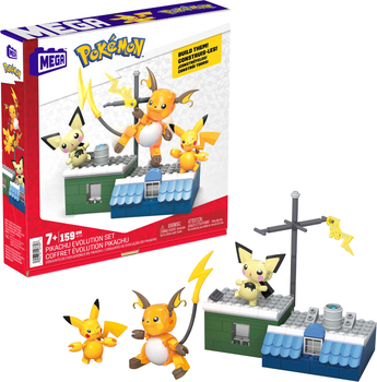 Klocki konstrukcyjne Mattel Mega Pokemon Evolution of Pikachu 159 elementów (0194735107896)