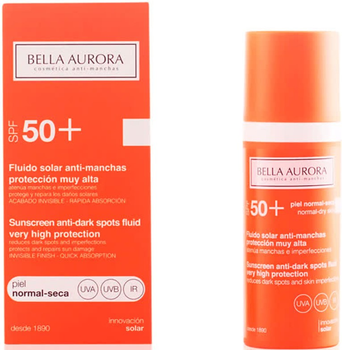 Сонцезахисний флюїд для обличчя Bella Aurora Anti-blemish Sunscreen SPF 50+ 50 мл (8413400003076)