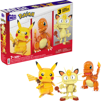 Конструктор Mattel Mega Pokemon "Build and Display" Тріо з Kanto 529 деталей (0194735157716)