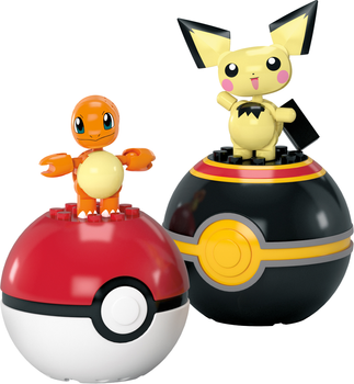Zestaw klocków Mattel Mega Pokemon Pokeball Charmander i Pichu 40 części (0194735235759)