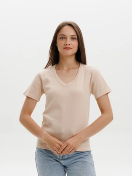 Футболка бавовняна жіноча НатаЛюкс 21-2369 2XL Бежева (2123693287561)