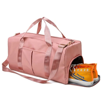 Спортивна сумка жіноча з відділом для взуття Pink дорожня модель 120-1 (Рожева)