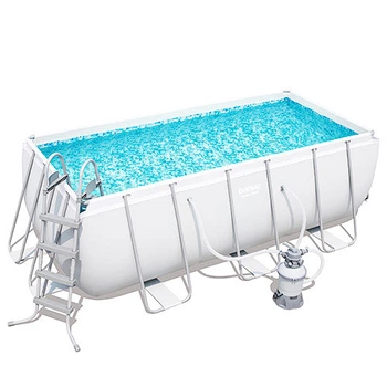 Прямоугольный каркасный бассейн Bestway 412х201х122 см 56457 с лестницей и фильтром на 8679 л