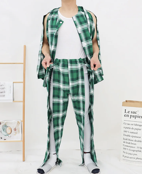 Адаптивная пижама на липучках Зеленая XL