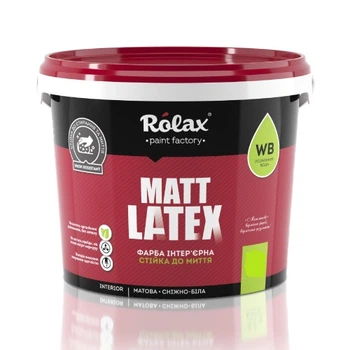 Краска интерьерная акриловая стойкая к мытью Rolax Matlatex 1,4кг
