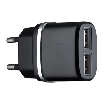СЗУ Hoco C12 Smart dual USB charger(EU) 2USB 2.4A Black