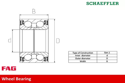 Підшипник маточини SUBARU FORESTER, IMPREZA , LEGACY I-II 94-09 задн. Міст, FAG (713622150)