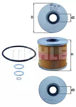 Фільтр мастила, AUDI A8 (4D2, 4D8) 4.2 MAHLE/KNECHT (OX122D)