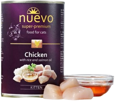 Вологий корм для котів Nuevo Chicken Kitten з куркою 200 г (4250231595219)