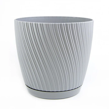 Горшок для цветов Form-Plastic Мика круглый 10 л 27 х 24 см, Цвет Платина