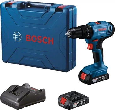 Аккумуляторный ударный шуруповерт Bosch Professional GSB 183-LI 2 акб, з/у 2.0 Ah, кейс (06019K9100)