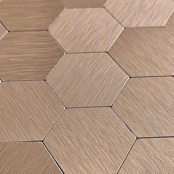 Самоклеющаяся алюминиевая плитка Sticker Wall 300х300х3мм мозаика розовое золото (1930)