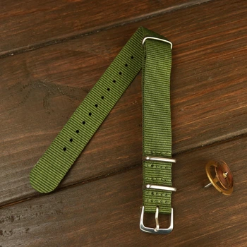 Нейлоновий ремінець NATO для годинника 22 mm N-117 Зелений