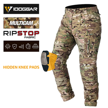Тактические штаны мультикам спецназа ВСУ с эластичными вставками Idogear UFS G4 Multicam и наколенниками р.XL