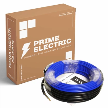 Теплый пол Prime Electric 0,5м²-0,6м²/ 100Вт (5м) нагревательный кабель под плитку 20Вт/м