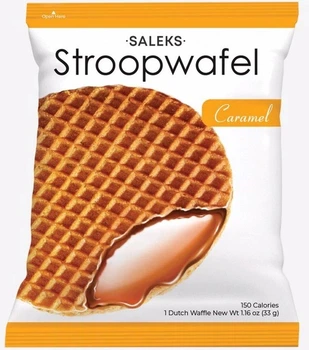 Вафлі Saleks Stroopwafel з карамельною начинкою 33 г х 30 шт (57556)