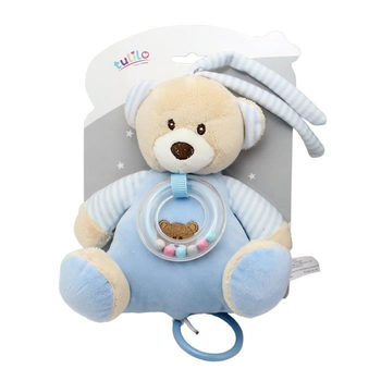 Zabawka-zawieszka do wózka Tulilo Music Box Teddy Bear Beżowo-niebieski 18 cm (5904209891061)