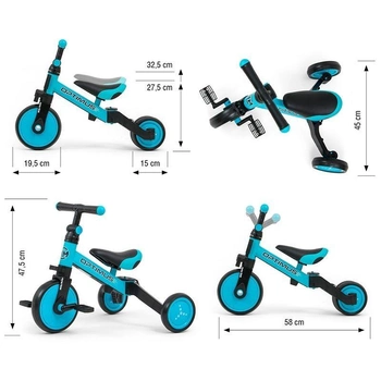 Триколісний велосипед Milly Mally Optimus 3 in 1 Синій (5901761125078)