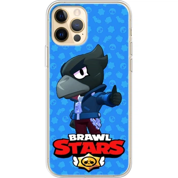 Силиконовый Чехол с Картинкой для iPhone 12 Pro Max Принт (Бравл Старс Ворон, Brawl Stars Crow) (41085-ysm016)