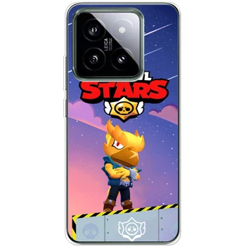 Силиконовый Чехол с Картинкой для Xiaomi 14 Pro Принт (Бравл Старс Ворон, Brawl Stars Crow) (50957-ysm018)