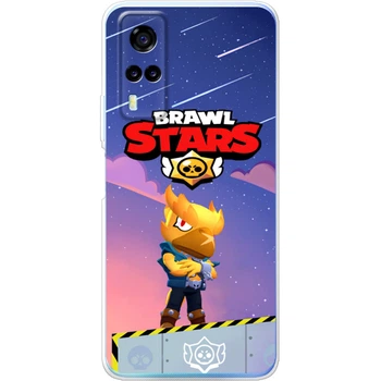 Силиконовый Чехол с Картинкой для Vivo Y53s Принт (Бравл Старс Ворон, Brawl Stars Crow) (44420-ysm018)