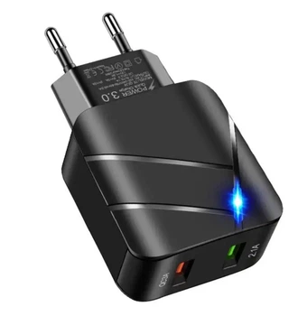 Зарядное устройство Блок питания для телефона Linktech TE-820 28W 2USB QC3.0+2.1A Блок для Samsung, iPhone, Xiaomi, Redmi, Huawei, Realme