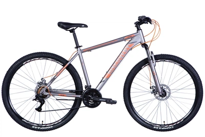Велосипед алюміній 29" Discovery BASTION AM DD рама-19" сріблясто-помаранчевий (матовий) 2024