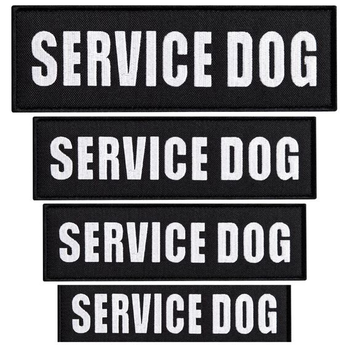 Набор шевронов 4 шт с липучкой Service Dog для служебных собак, кинологов, кинологическая служба, нашивка, вышитый патч