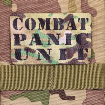 Шеврон Combat Panic Unit, 8х5, мультикам, на липучке( велкро), патч печатный