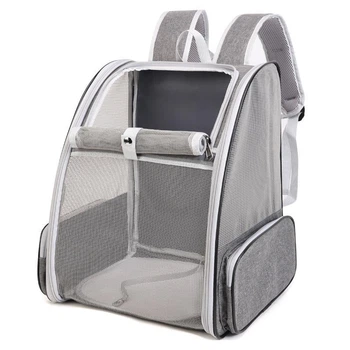 Рюкзак-переноска для кошек и собак 41х28х35 CosmoPet CP-42 Gray