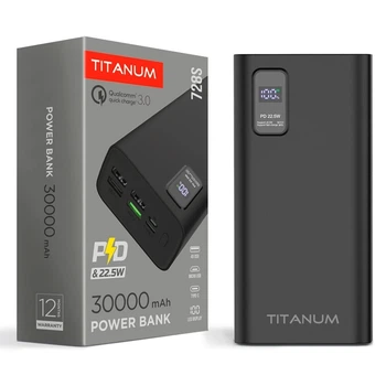 Повербанк TITANUM 728S 30000mAh 22.5W Black