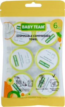 Полотенца одноразовые Baby Team Прессованные 6 шт (0155)