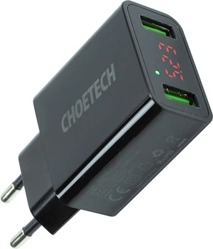 Мережевий зарядний пристрій Choetech 2xUSB-A 11W Black (C0028)