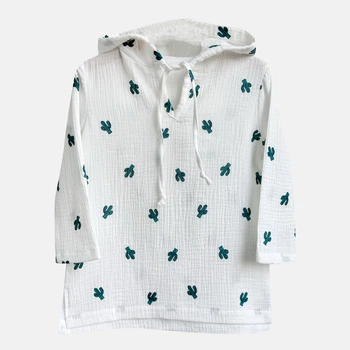 Дитяче муслінове пончо для хлопчика Babydream 54tsmall 74 см Біле (ROZ6501037617)