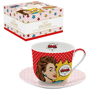 Чашка з блюдцем Easy Life POP ART 400 мл. Fine China (R1454-POPT)