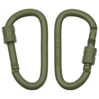 Карабіни алюмінієві MFH Carabiner 6 мм x 6 см Olive