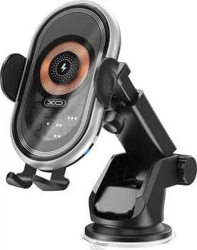 Автодержатель XO WX038 с Беспроводным Зарядным Устройством 15W Black (36477)