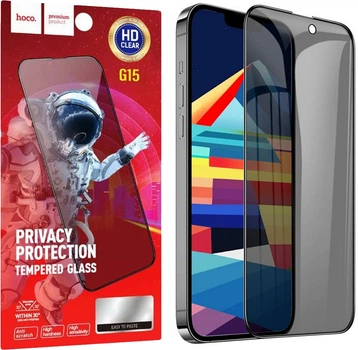 Защитное стекло Hoco Privacy iPhone 15 Pro (36394)